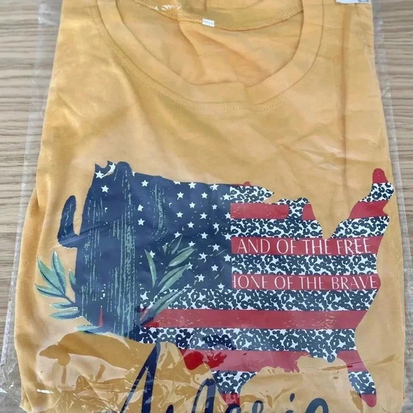 🆕American Map Land Of The Free Tank - Yellow XL🆕 - Picture 4 of 4